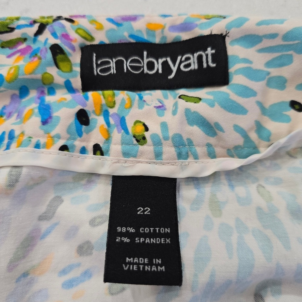 Lane Bryant Women Size 22 Abstract Floral Firework Print A-Line Skirt MultiColor - Picture 6 of 6